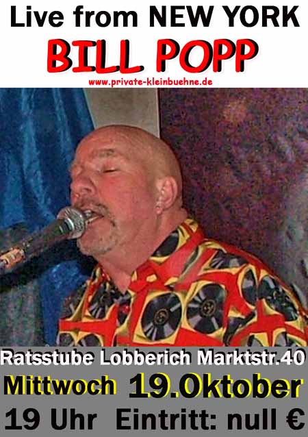 Private Kleinb&uuml;hne pr&auml;sentiert Bill Popp am 19.10.2011 in der Ratsstube Lobberich Marktstr. 40